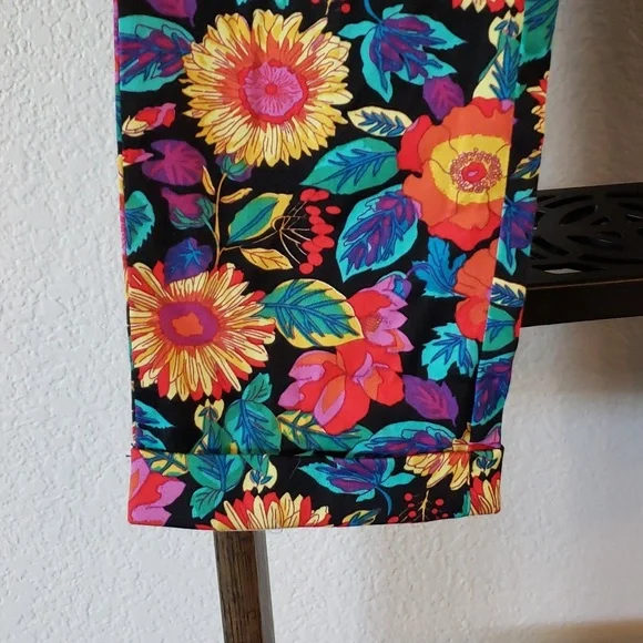 Poppy Lux High Waisted Pants Straight Leg Floral Print Bottoms NWOT Womens 4 - Picture 7 of 12